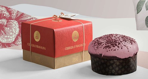 Imported Ciliegia e Fragolina Panettone out & packaged