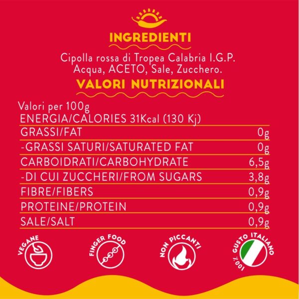 Nutritional Info Cipolle di Tropea Bitter Sweet Onion