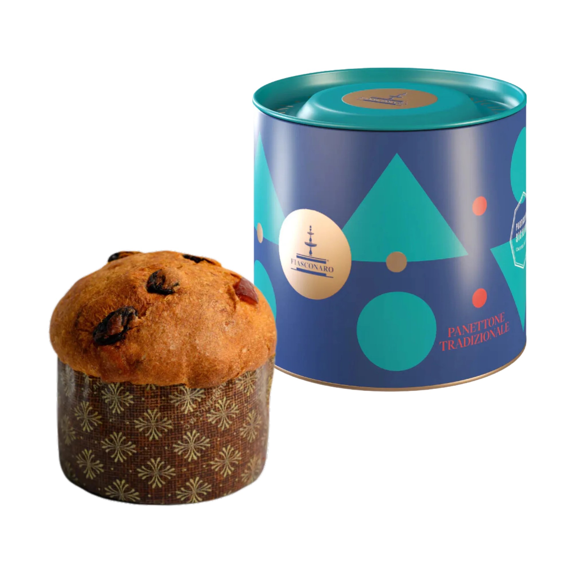 Fiasconaro Panettone Mignon Collezione with blue package with shapes