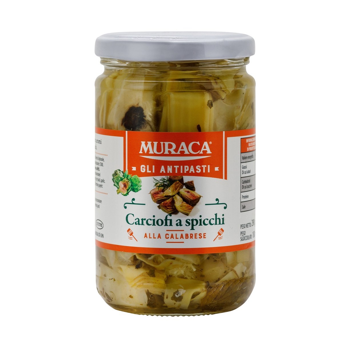 Muraca Marinated Artichoke Quarters - Carciofi a Spicchi alla calabrese 10oz