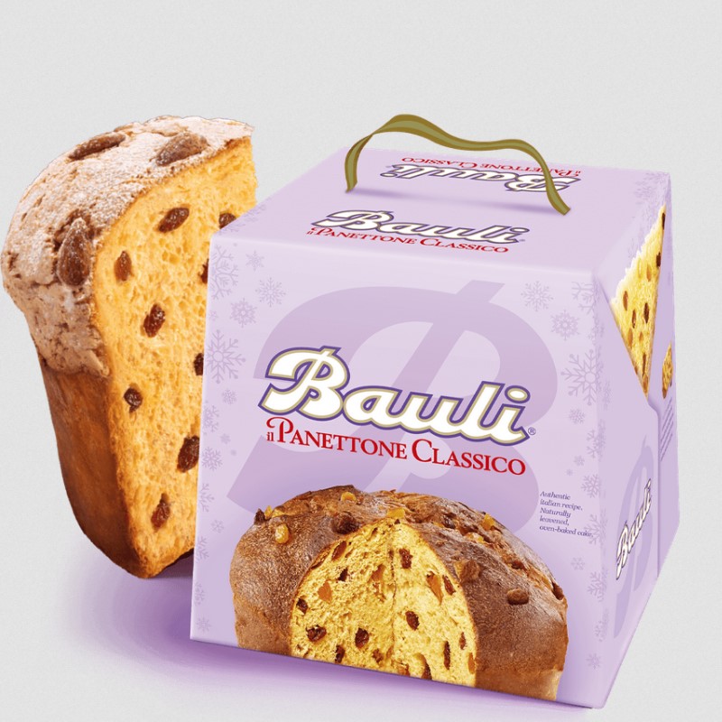 Bauli Panettone Classico 500gr package & sliced