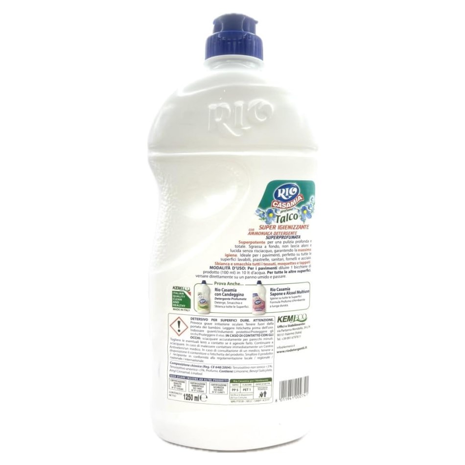RioCasamia Talco Scent Floor Detergent and Multisurfaces - back